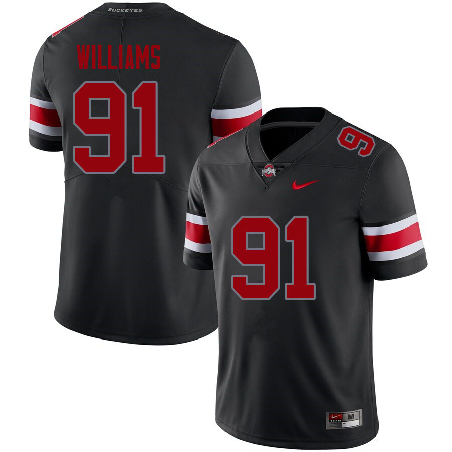 Men #91 Tyleik Williams Ohio State Buckeyes College Football Jerseys Sale-Blackout